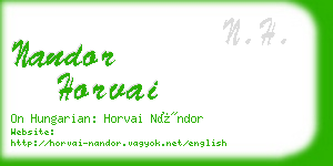 nandor horvai business card